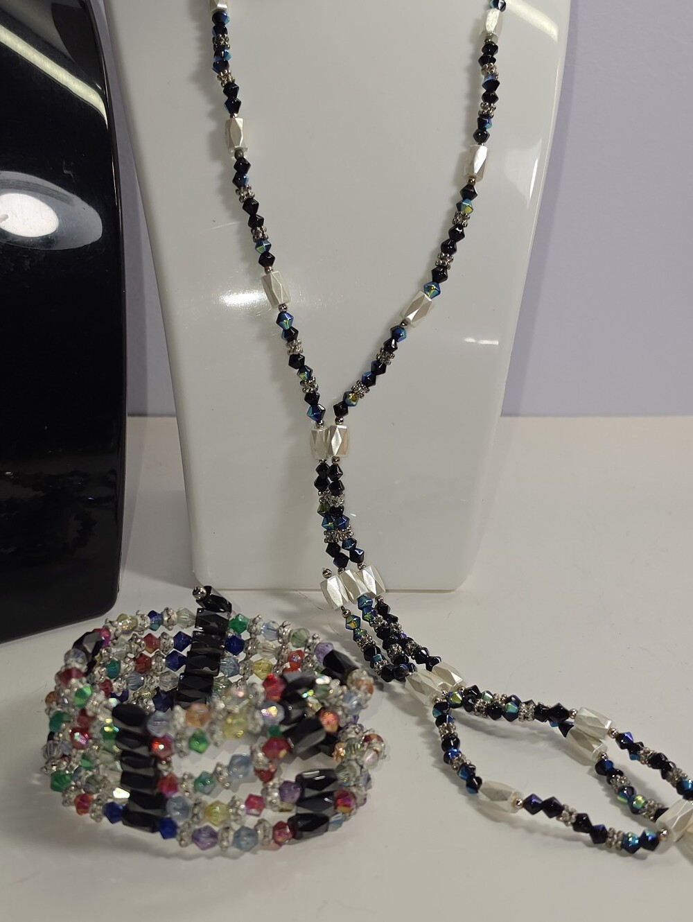 2623, Set of 2 Magnetic Hematite Wrap Necklaces & Bracelets – Multicolor (No Cla